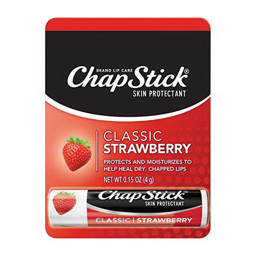 Chap Stick Skin Protectant Classic Strawberry for Lips, Lip Balm, 0.15 Oz